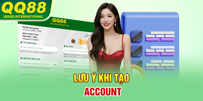 Lưu ý khi tạo account